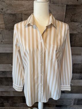 J. Crew Button Down Striped Top Size M